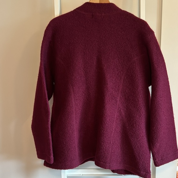 BEAUTY!! 100% wool NWT Bordeaux burgundy zipper cardigan STYLE & CO WOMAN - Picture 9 of 15